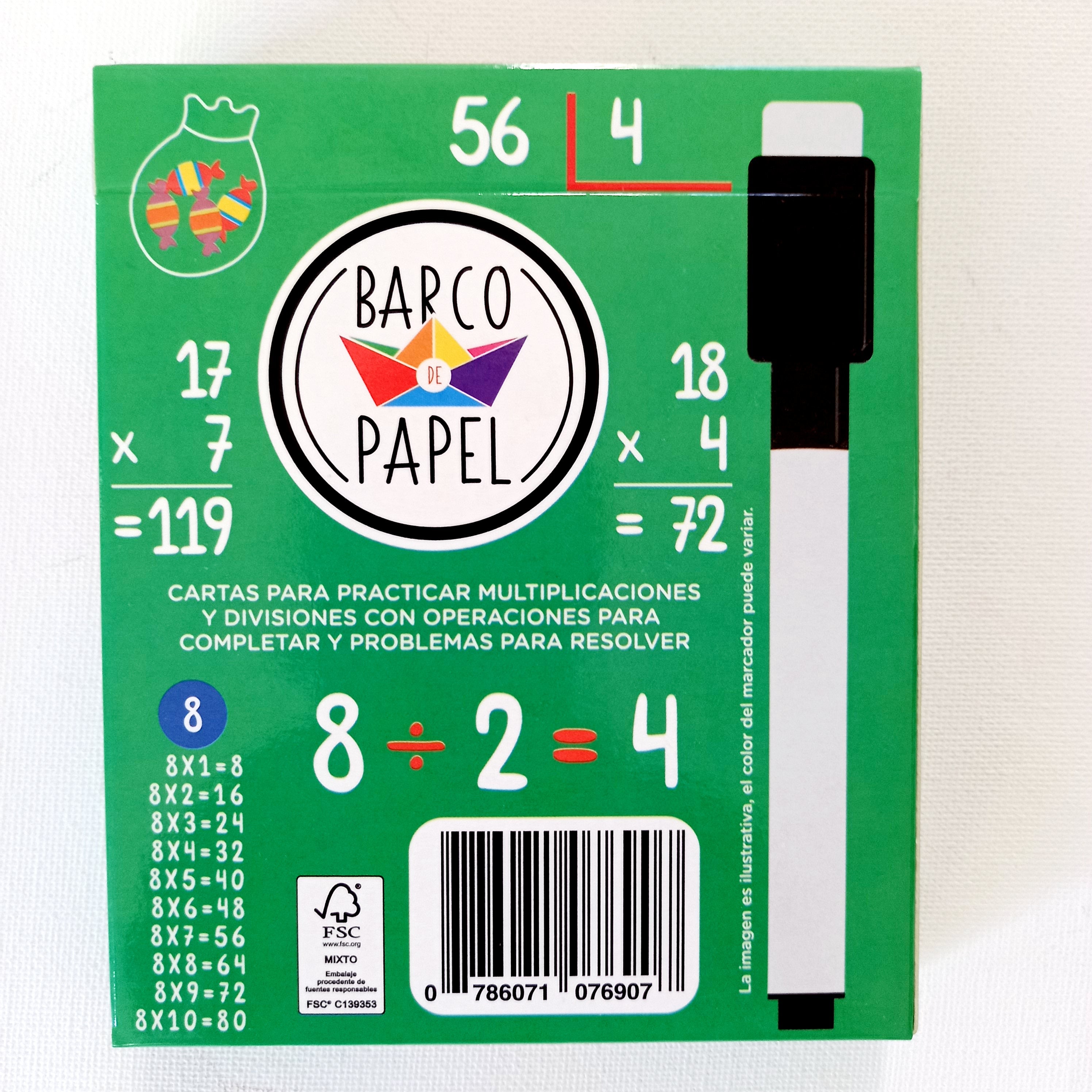 Matemáticas 2. Multiplicación y división - Cartas con libro y marcador Matemáticas 2. Multiplicación y división - Cartas con libro y marcador